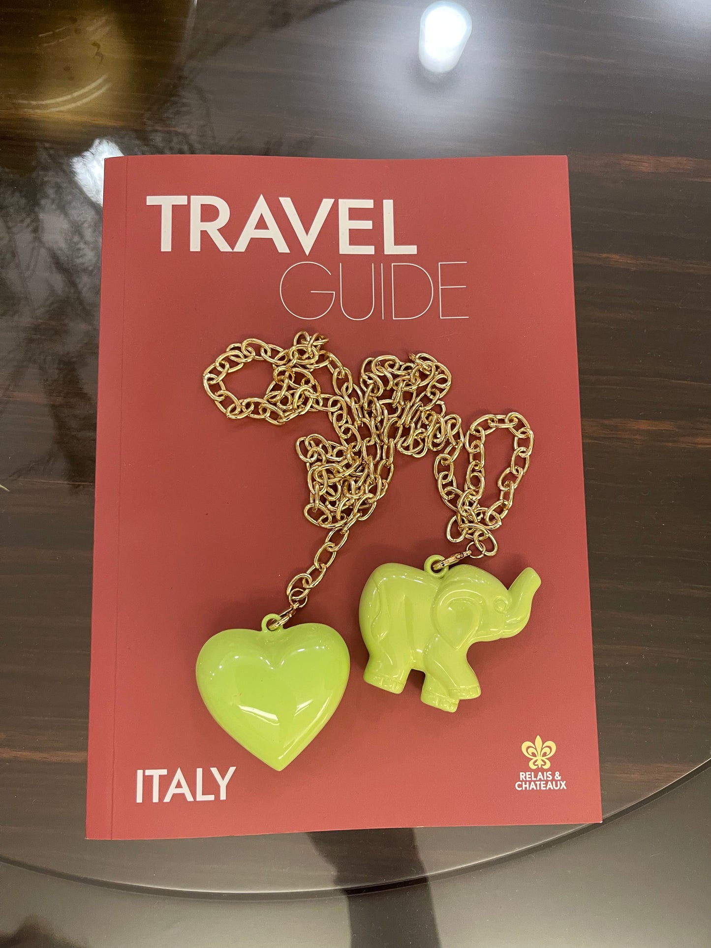 Elephant & Heart Necklace (Key Lime Green)